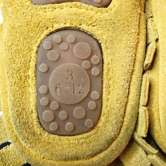 HONGTEYA Yellow Leather Baby Moccasins 3 - Picture 2 of 4